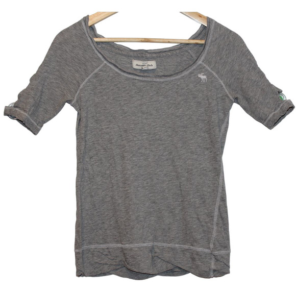 Abercrombie & Fitch Heather Gray Cotton Short Sleeve Tee T Shirt Top Size Small - Picture 1 of 5